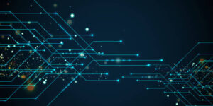 Abstract Technology Connecting Nodes Background stock illustration